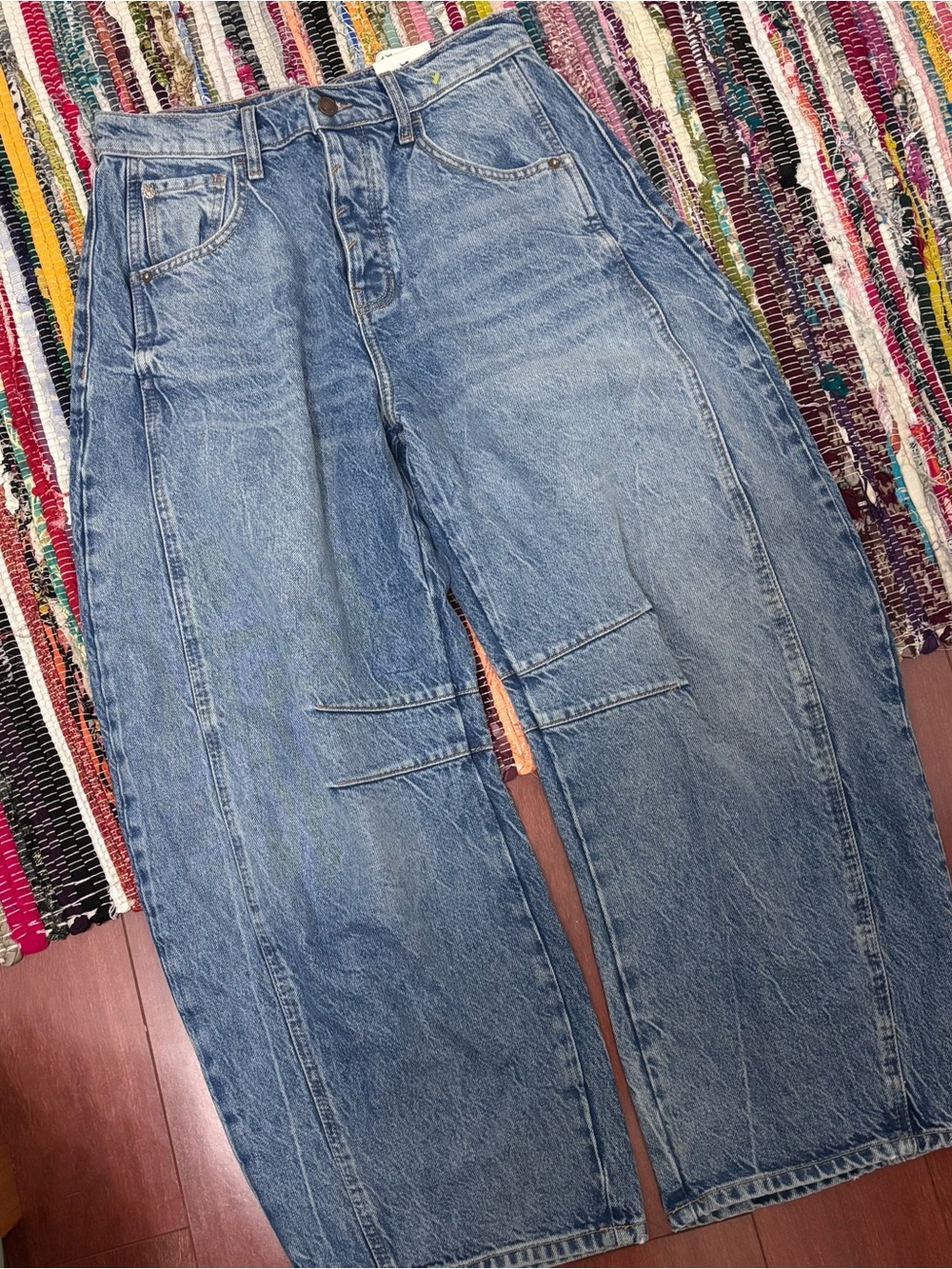 NEW Free People Lucky You mid rise barrel jeans - Picture 4 of 8